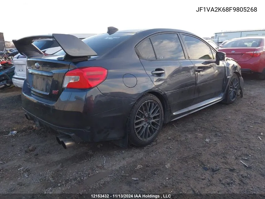 2015 Subaru Wrx VIN: JF1VA2K68F9805268 Lot: 12153432