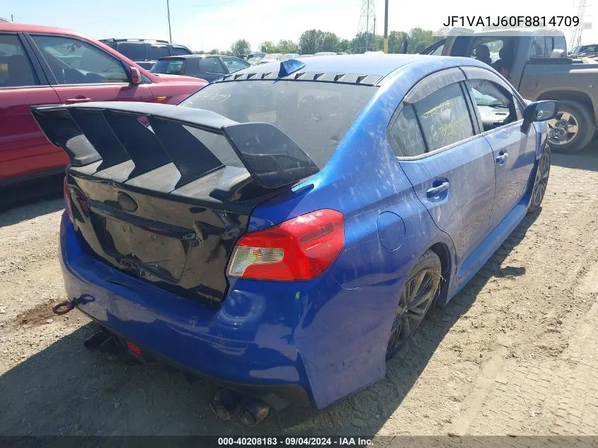 2015 Subaru Wrx Limited VIN: JF1VA1J60F8814709 Lot: 40208183