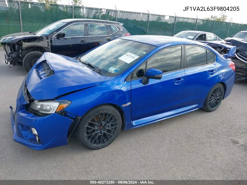 2015 Subaru Wrx Sti VIN: JF1VA2L63F9804205 Lot: 40273250