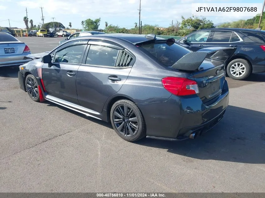 2015 Subaru Wrx VIN: JF1VA1A62F9807688 Lot: 40756810