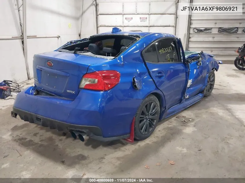 2015 Subaru Wrx VIN: JF1VA1A6XF9806921 Lot: 40800689