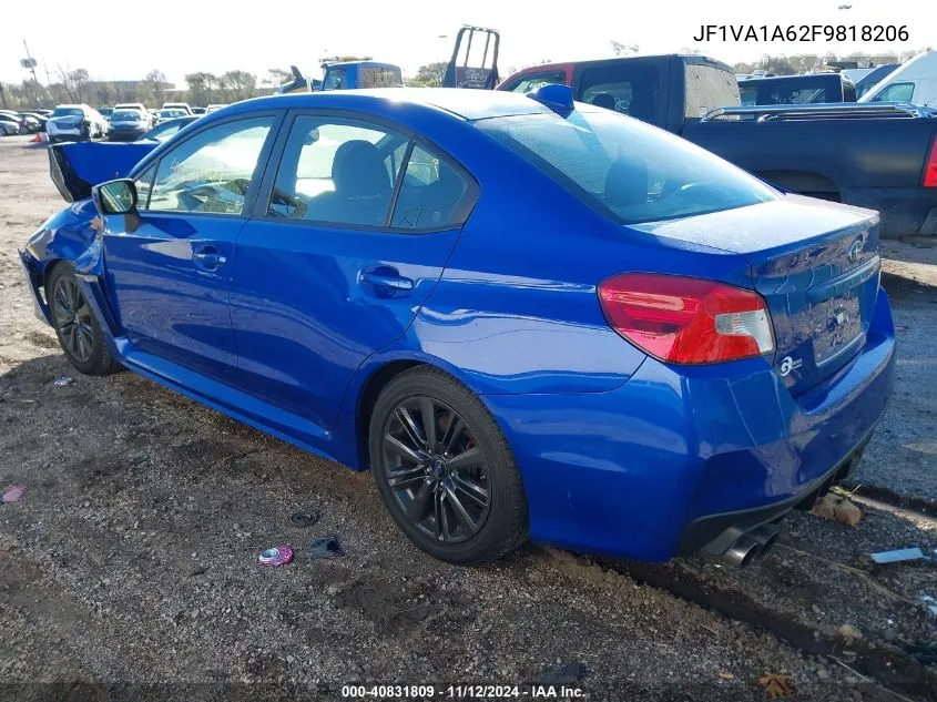 2015 Subaru Wrx VIN: JF1VA1A62F9818206 Lot: 40831809