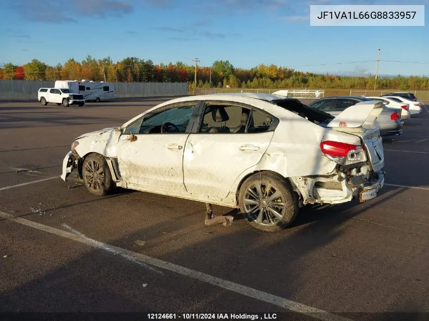 2016 Subaru Wrx Limited VIN: JF1VA1L66G8833957 Lot: 12124661