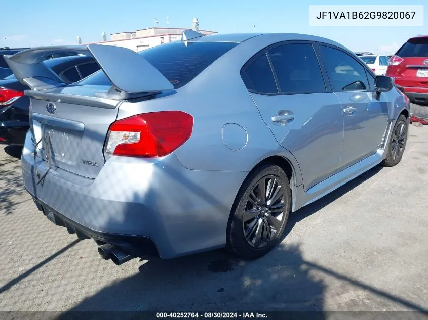 2016 Subaru Wrx VIN: JF1VA1B62G9820067 Lot: 40252764