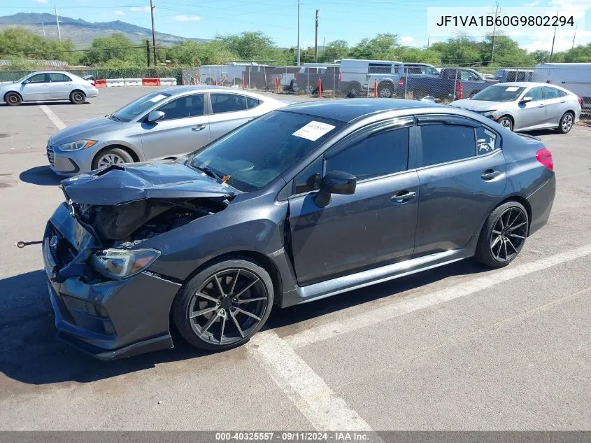 2016 Subaru Wrx VIN: JF1VA1B60G9802294 Lot: 40325557