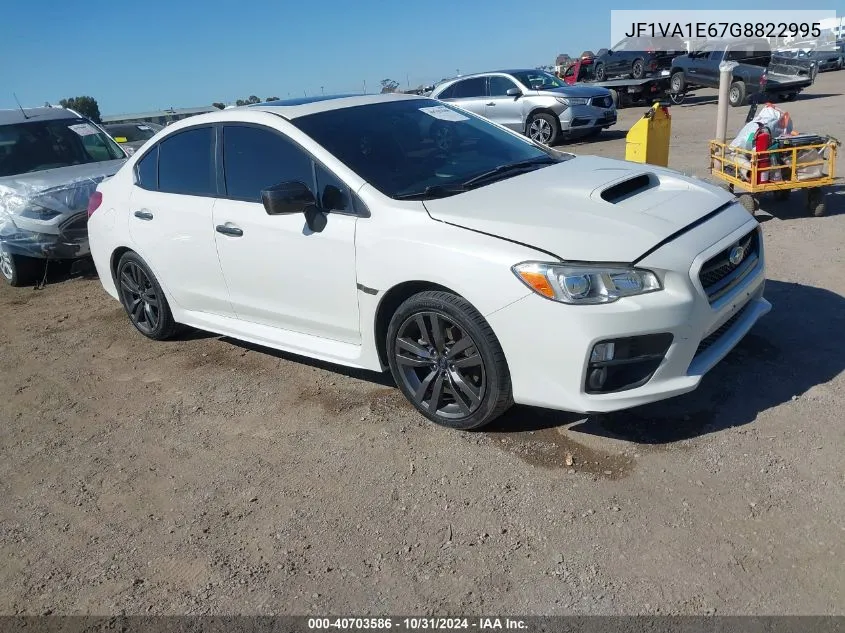 2016 Subaru Wrx Premium VIN: JF1VA1E67G8822995 Lot: 40703586