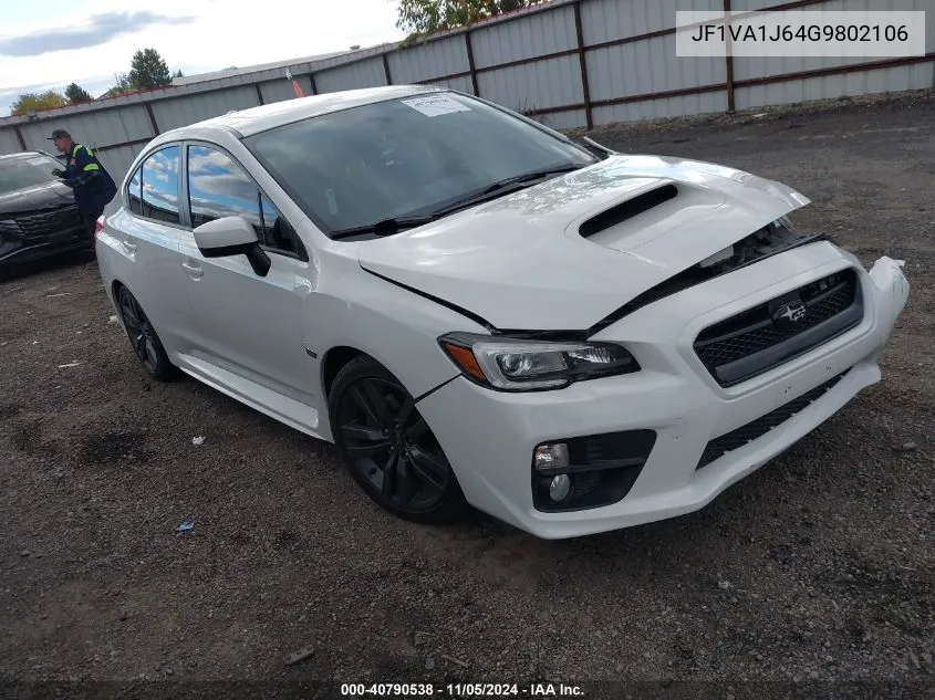 2016 Subaru Wrx Limited VIN: JF1VA1J64G9802106 Lot: 40790538