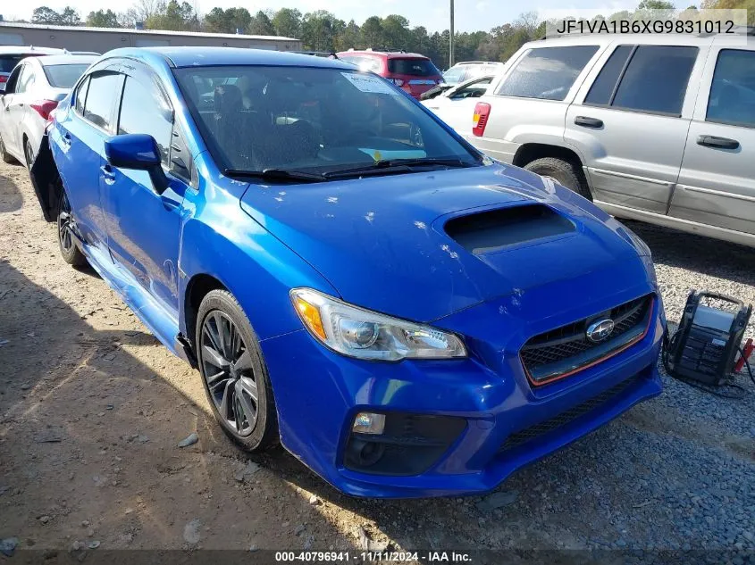 2016 Subaru Wrx VIN: JF1VA1B6XG9831012 Lot: 40796941