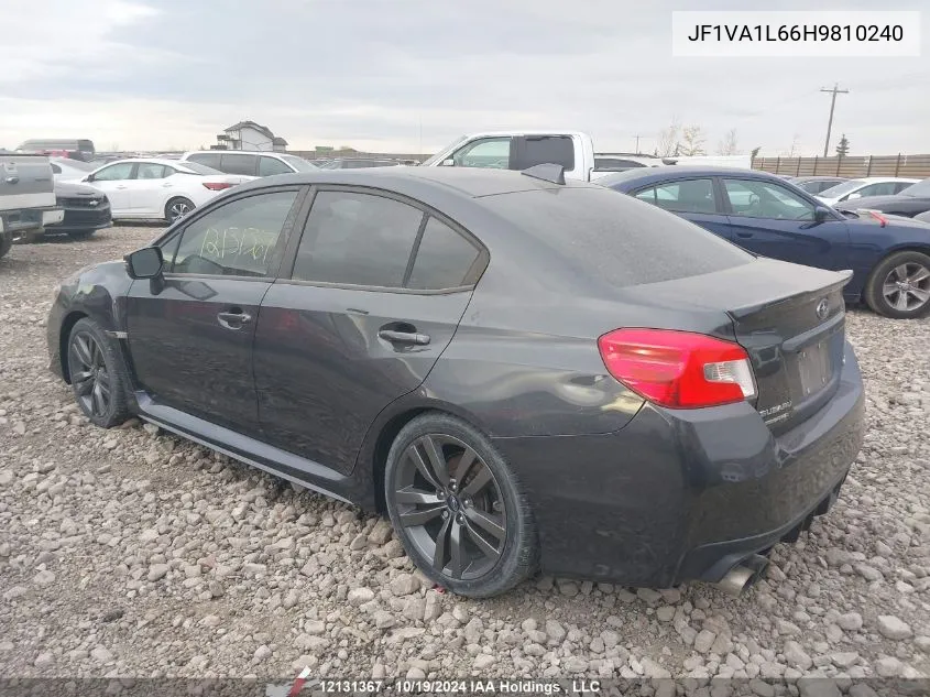 2017 Subaru Wrx Limited VIN: JF1VA1L66H9810240 Lot: 12131367