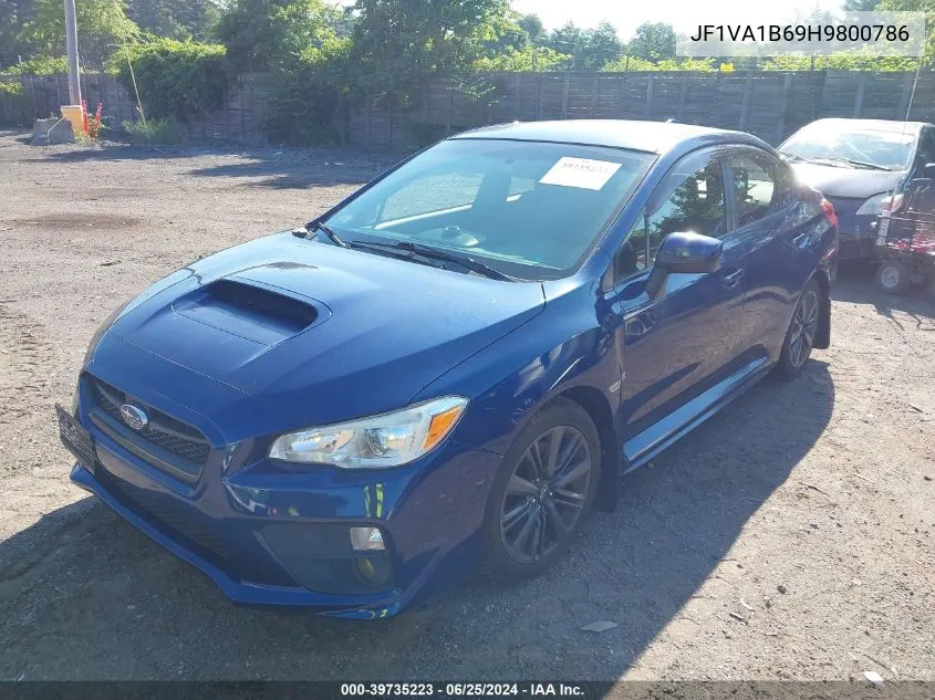 2017 Subaru Wrx VIN: JF1VA1B69H9800786 Lot: 39735223