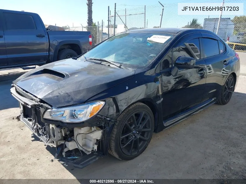 2017 Subaru Wrx Premium VIN: JF1VA1E66H9817203 Lot: 40212595