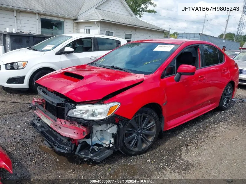 2017 Subaru Wrx VIN: JF1VA1B67H9805243 Lot: 40305977