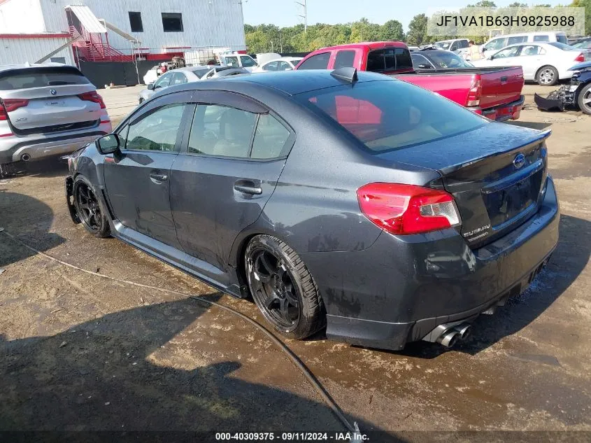 2017 Subaru Wrx VIN: JF1VA1B63H9825988 Lot: 40309375