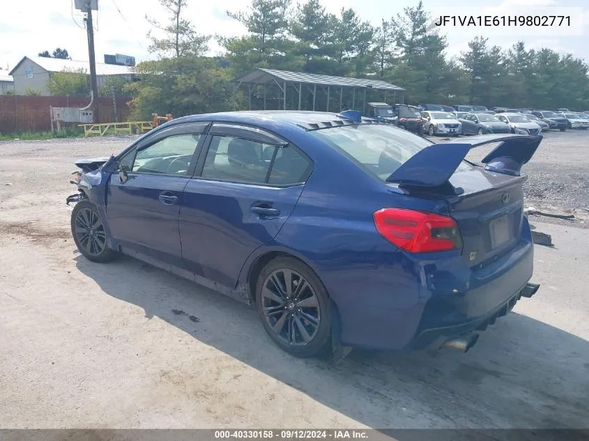 2017 Subaru Wrx Premium VIN: JF1VA1E61H9802771 Lot: 40330158