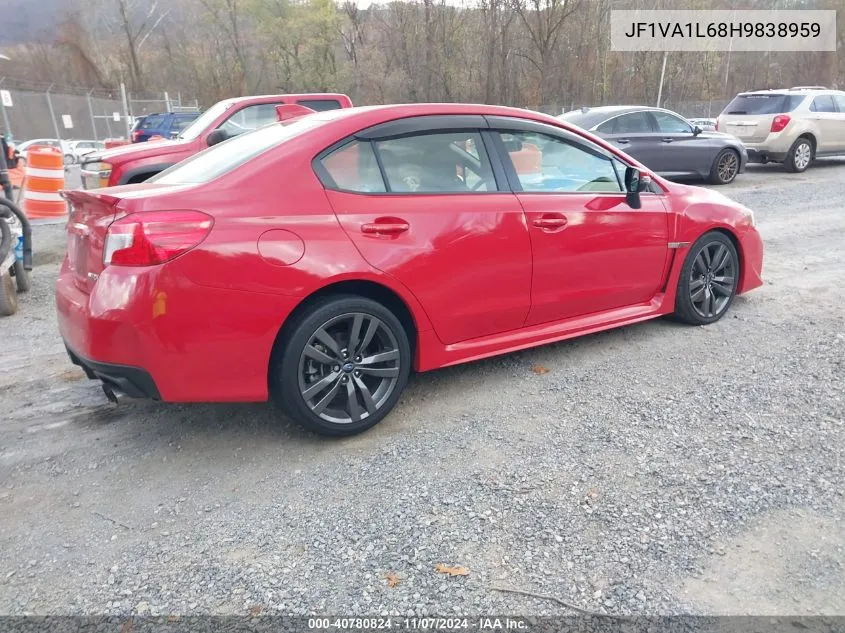 2017 Subaru Wrx Limited VIN: JF1VA1L68H9838959 Lot: 40780824