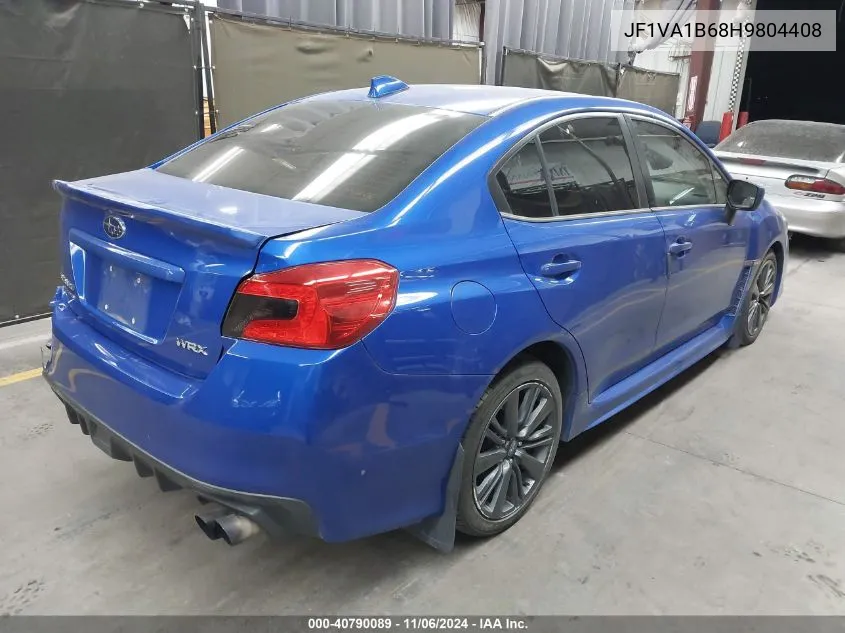 2017 Subaru Wrx VIN: JF1VA1B68H9804408 Lot: 40790089