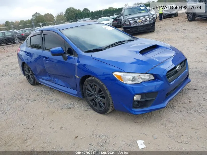 2017 Subaru Wrx VIN: JF1VA1B66H9817674 Lot: 40797937