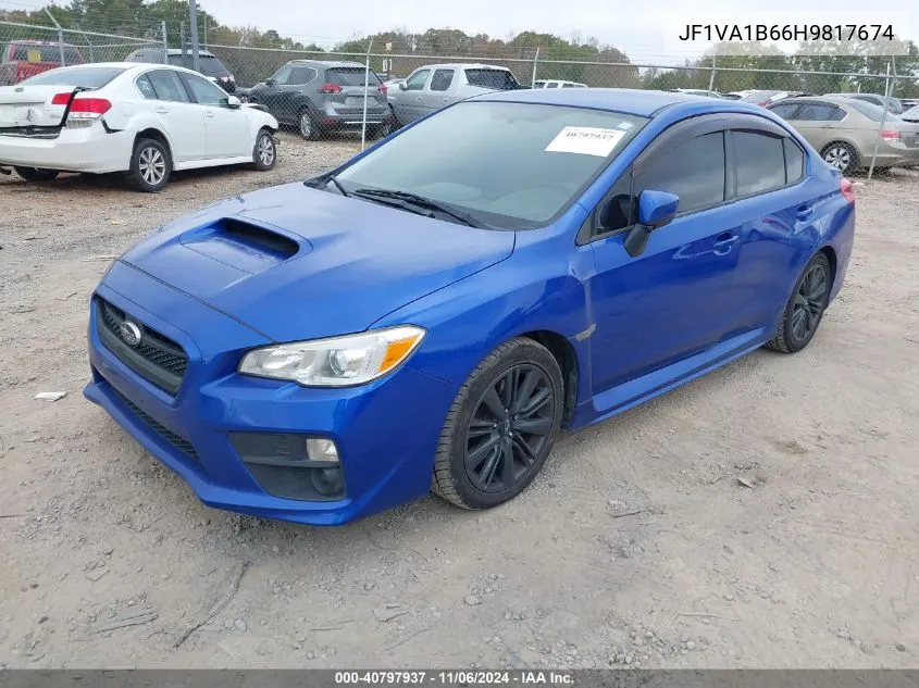 2017 Subaru Wrx VIN: JF1VA1B66H9817674 Lot: 40797937