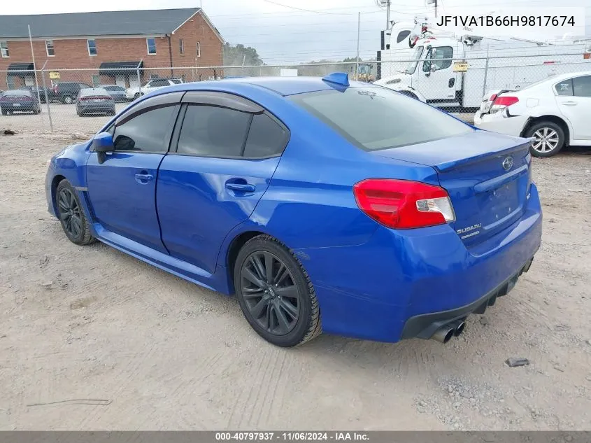 2017 Subaru Wrx VIN: JF1VA1B66H9817674 Lot: 40797937