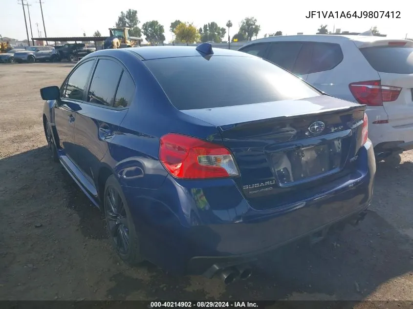 2018 Subaru Wrx VIN: JF1VA1A64J9807412 Lot: 40214902