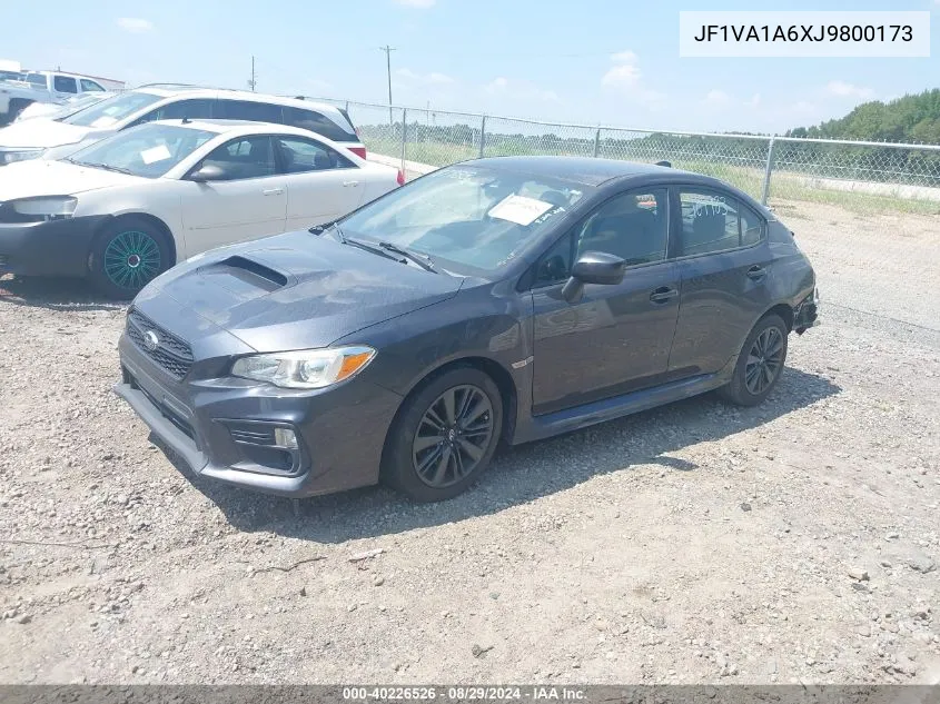 2018 Subaru Wrx VIN: JF1VA1A6XJ9800173 Lot: 40226526