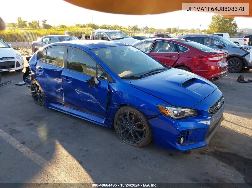 2018 Subaru Wrx Limited VIN: JF1VA1F64J8808378 Lot: 40664495