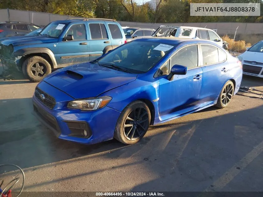 2018 Subaru Wrx Limited VIN: JF1VA1F64J8808378 Lot: 40664495