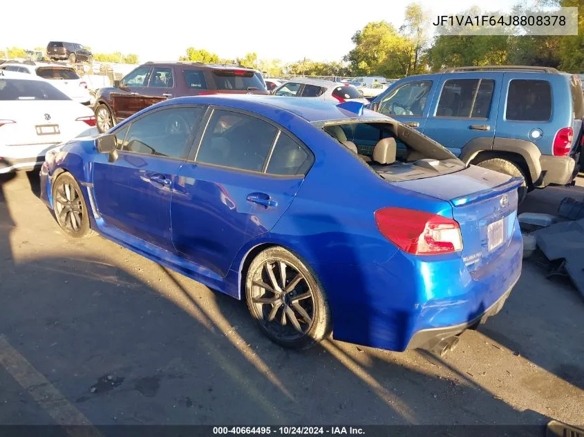 2018 Subaru Wrx Limited VIN: JF1VA1F64J8808378 Lot: 40664495