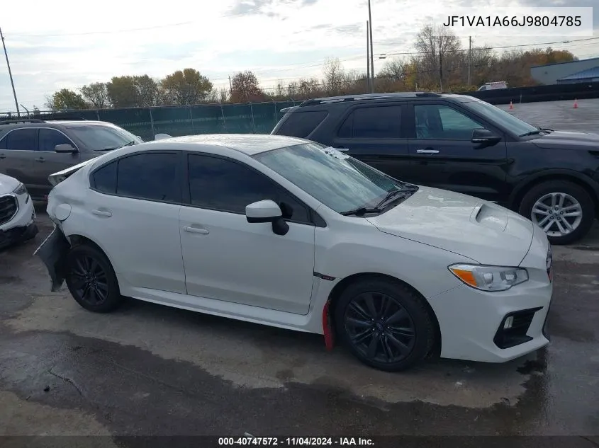 2018 Subaru Wrx VIN: JF1VA1A66J9804785 Lot: 40747572