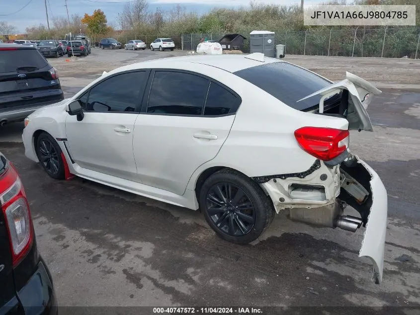 2018 Subaru Wrx VIN: JF1VA1A66J9804785 Lot: 40747572