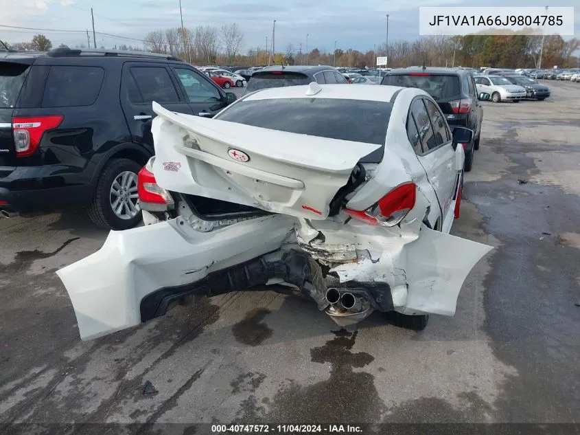 2018 Subaru Wrx VIN: JF1VA1A66J9804785 Lot: 40747572