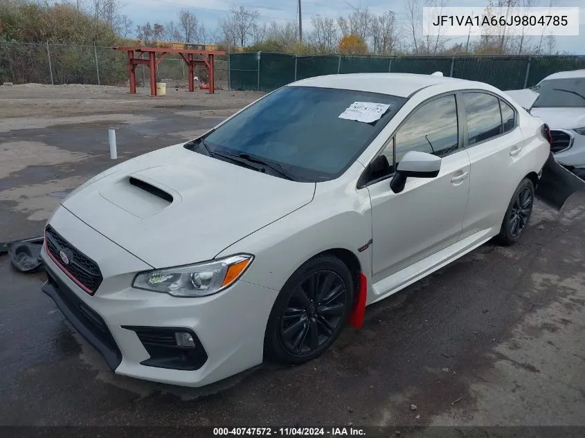 2018 Subaru Wrx VIN: JF1VA1A66J9804785 Lot: 40747572