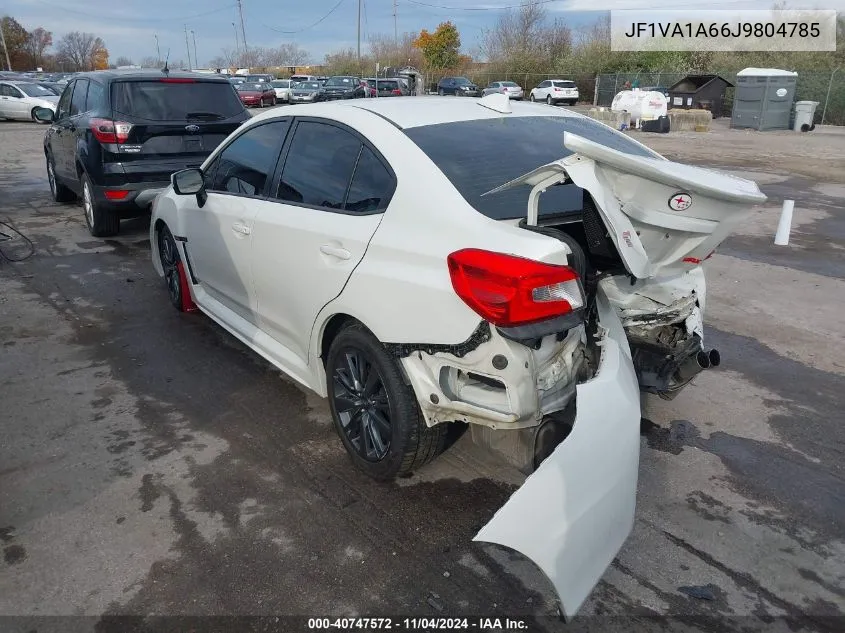 2018 Subaru Wrx VIN: JF1VA1A66J9804785 Lot: 40747572