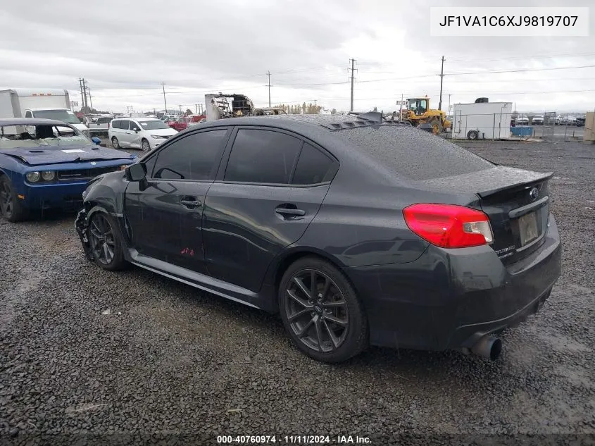 2018 Subaru Wrx Premium VIN: JF1VA1C6XJ9819707 Lot: 40760974