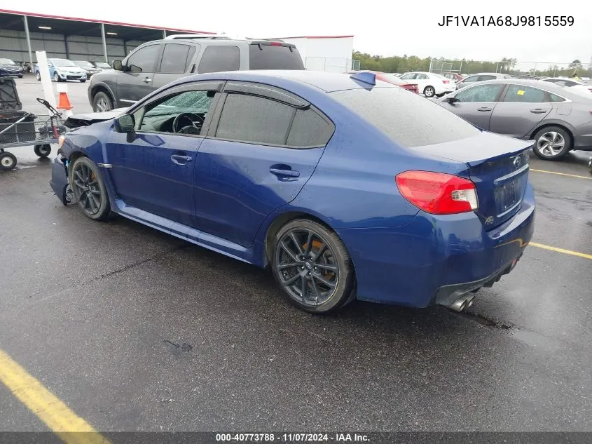 2018 Subaru Wrx VIN: JF1VA1A68J9815559 Lot: 40773788