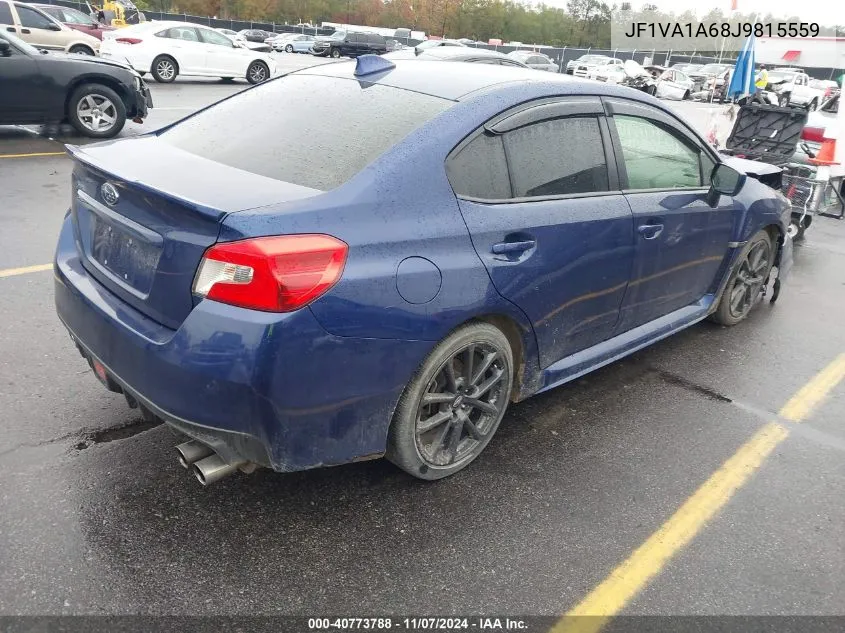 2018 Subaru Wrx VIN: JF1VA1A68J9815559 Lot: 40773788