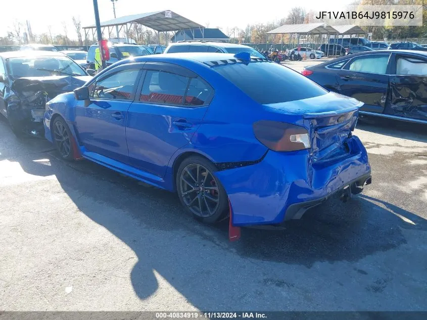 2018 Subaru Wrx Premium VIN: JF1VA1B64J9815976 Lot: 40834919