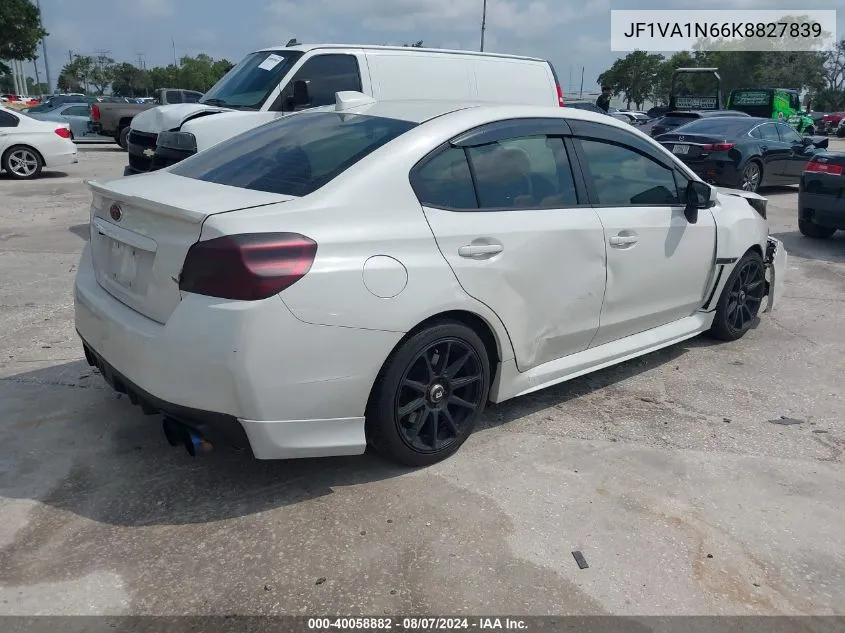 2019 Subaru Wrx Limited VIN: JF1VA1N66K8827839 Lot: 40058882