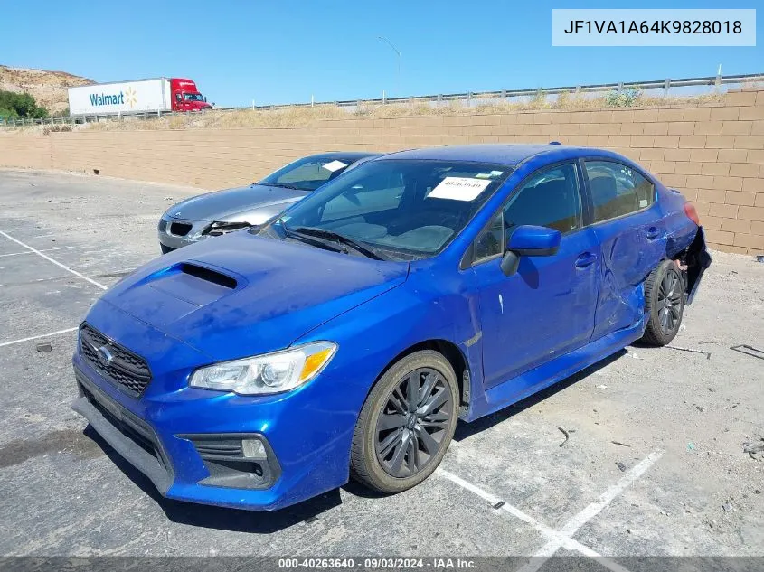 2019 Subaru Wrx VIN: JF1VA1A64K9828018 Lot: 40263640