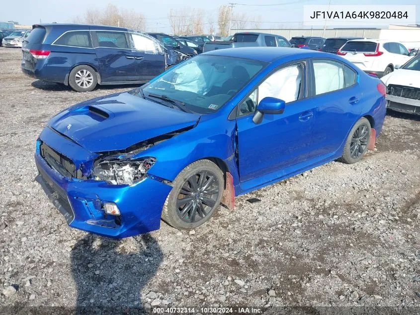 2019 Subaru Wrx VIN: JF1VA1A64K9820484 Lot: 40732314