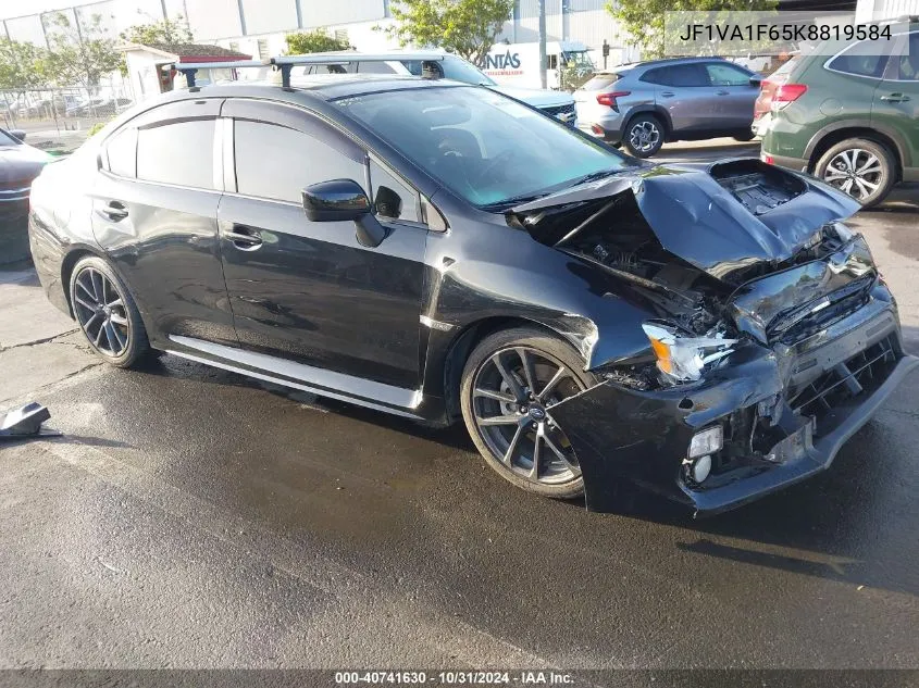 2019 Subaru Wrx Premium VIN: JF1VA1F65K8819584 Lot: 40741630