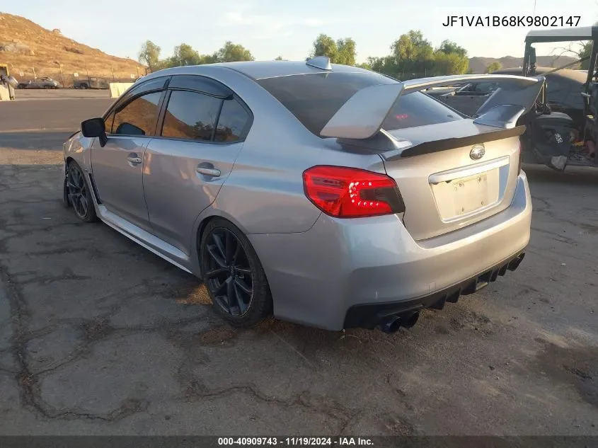 2019 Subaru Wrx Premium VIN: JF1VA1B68K9802147 Lot: 40909743