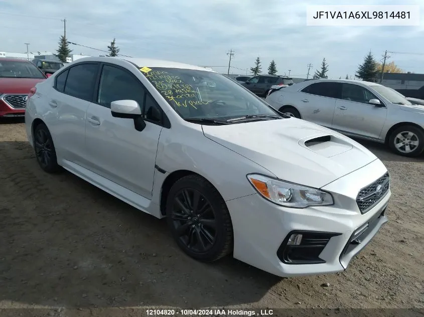 2020 Subaru Wrx VIN: JF1VA1A6XL9814481 Lot: 12104820