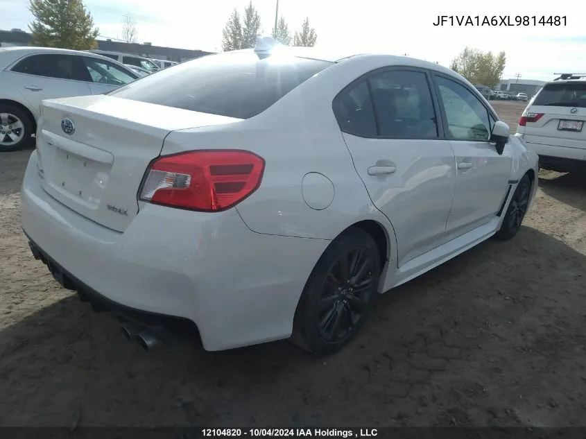 2020 Subaru Wrx VIN: JF1VA1A6XL9814481 Lot: 12104820