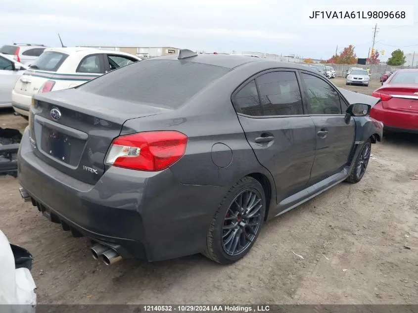 2020 Subaru Wrx VIN: JF1VA1A61L9809668 Lot: 12140532