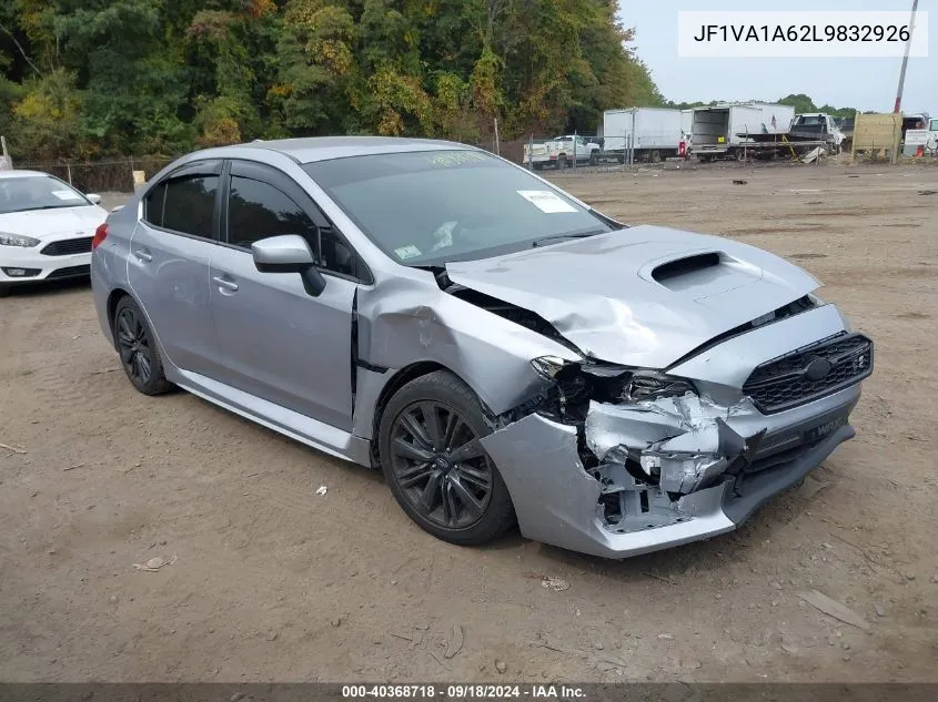 2020 Subaru Wrx VIN: JF1VA1A62L9832926 Lot: 40368718