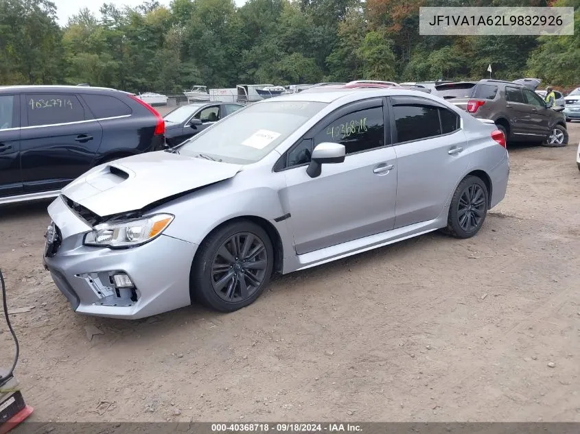 2020 Subaru Wrx VIN: JF1VA1A62L9832926 Lot: 40368718