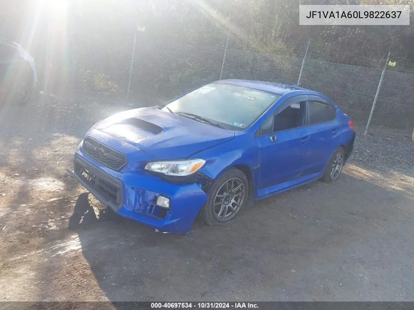 2020 Subaru Wrx VIN: JF1VA1A60L9822637 Lot: 40697534