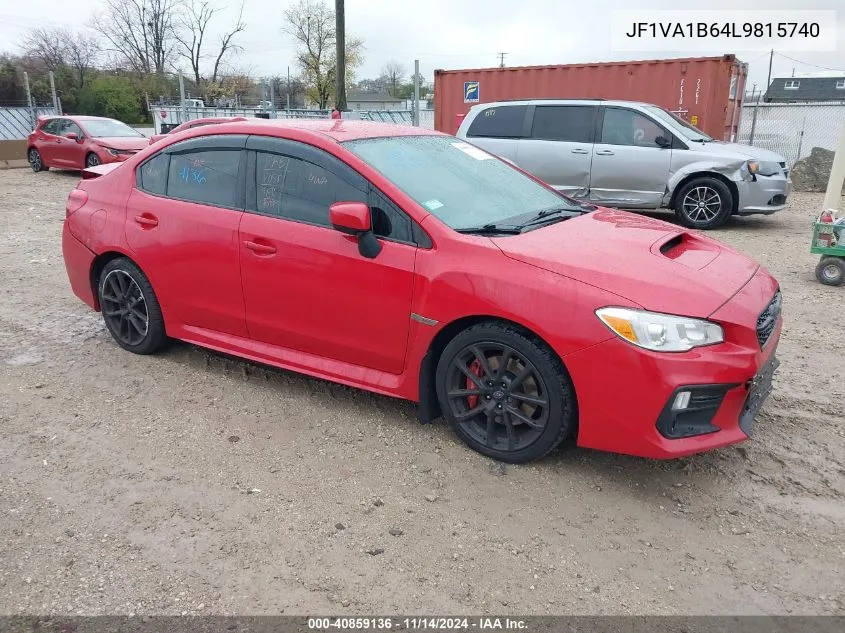 2020 Subaru Wrx Premium VIN: JF1VA1B64L9815740 Lot: 40859136