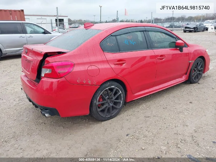 2020 Subaru Wrx Premium VIN: JF1VA1B64L9815740 Lot: 40859136